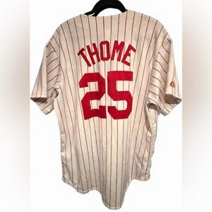 Vintage- Majestic- Men’s Philadelphia Phillies Jim Thome White Red Jersey- Large